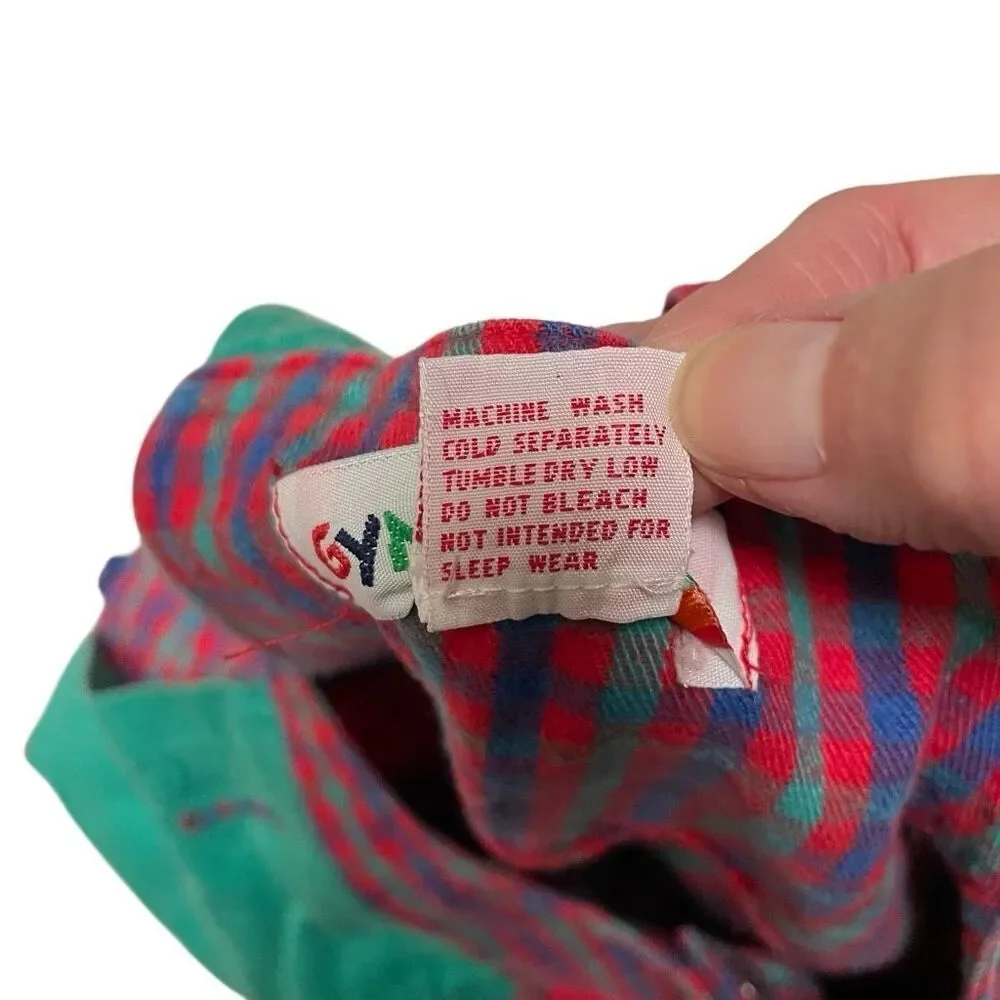 Vintage Gymboree‎ Color Block Overalls Size S Plaid Cotton Rainbow Tag